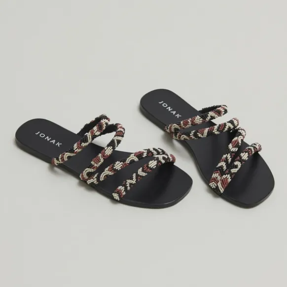 Nu-pieds à brides perlées