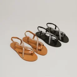 Nu-pieds à brides tressées