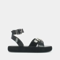 Sandales à brides croisées et strass