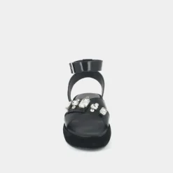 Sandales à brides croisées et strass