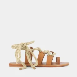 Sandales à brides, perles et lanières tressées