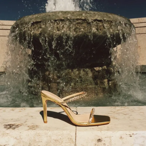 Sandales à talons et brides fines Swarovski