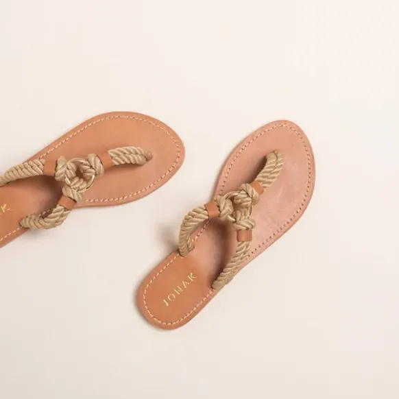 Sandales façon tongs et anneaux
