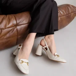 Slingbacks à mors dorés